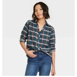 Knox rose long plaid shirt NWT medium